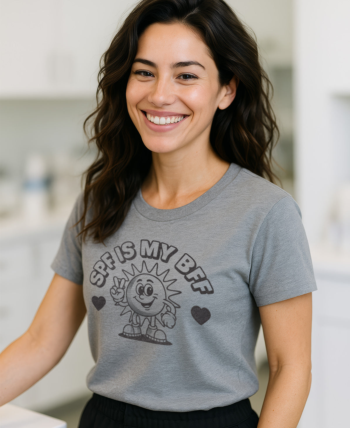 A nurse wearing a Fix Studios SPF is my BFF t-shirt