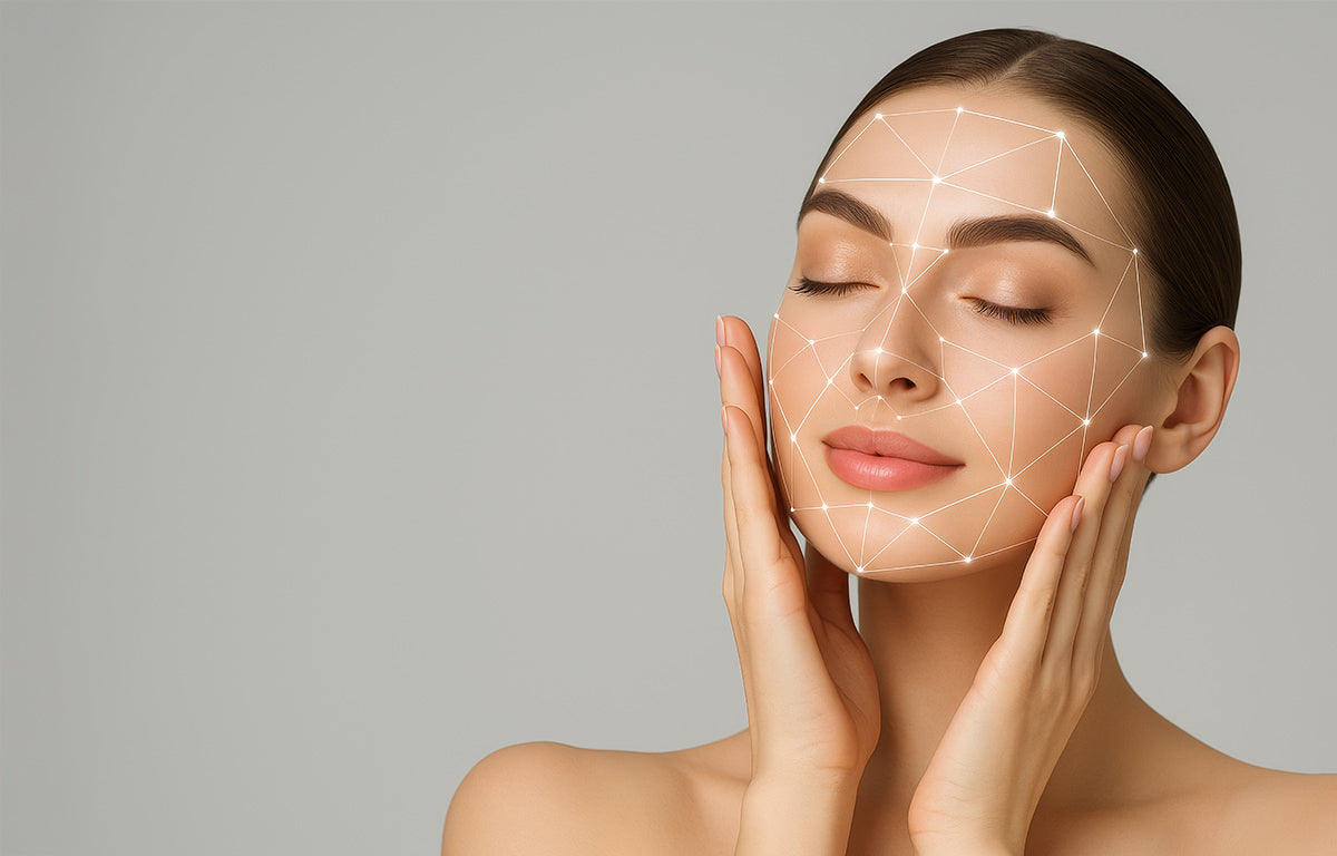 A beautiful woman applies Fix Studios medical-grade HydraSoothe™ Lightweight Soothing Moisturizer to her face