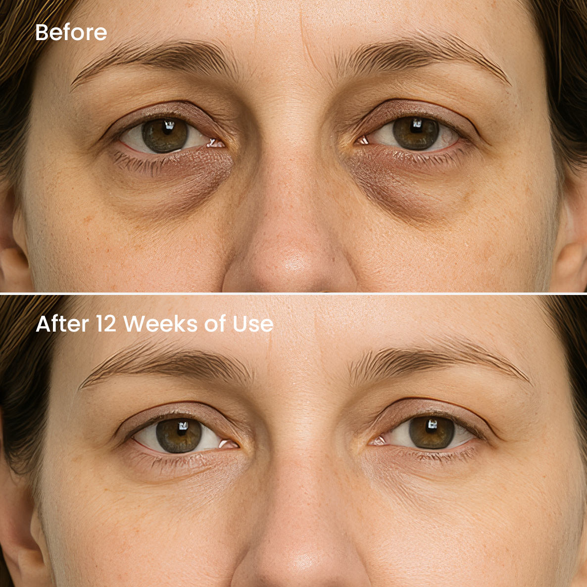 Fix Studios Medical-Grade ReposePM™ Restorative Eye Treatment Before and After removes dark circles and puffiness from undereyes