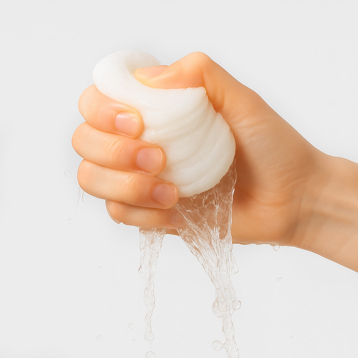 A hand squeezes the liquid out of Fix Studios Medical-grade C+Glow™ Radiant Defense Pads