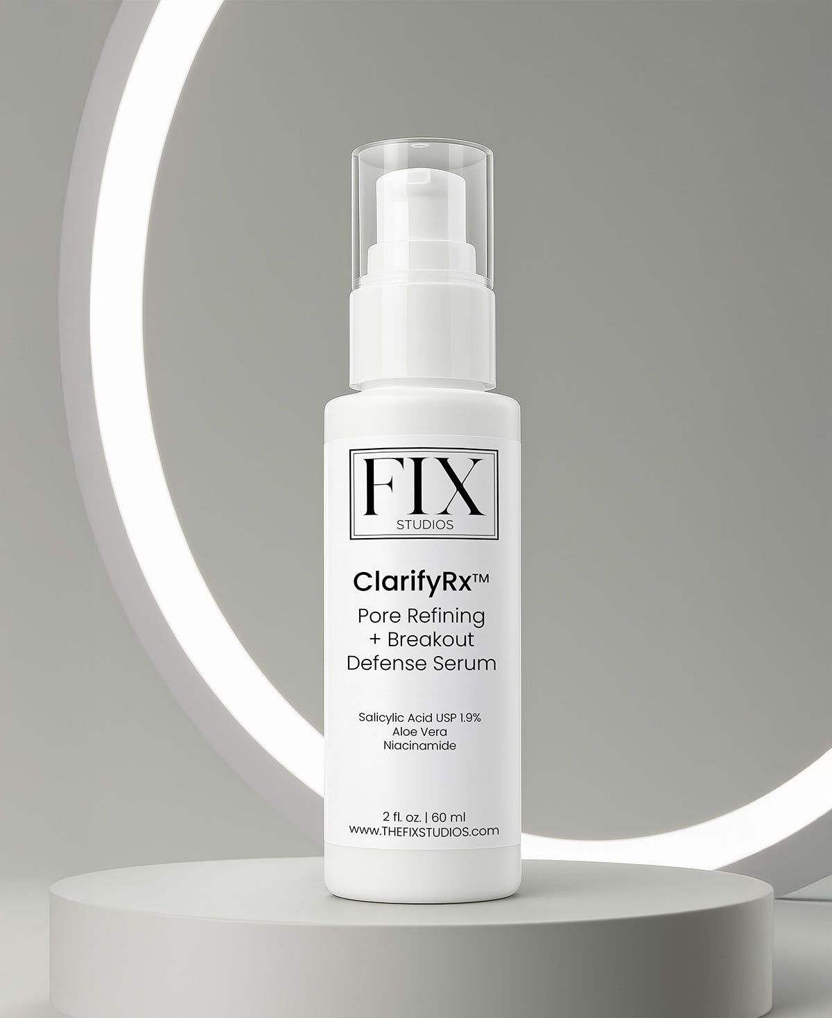 Fix Studios medical-grade ClarifyRx™ Pore Refining + Breakout Defense Serum targets pores and breakouts