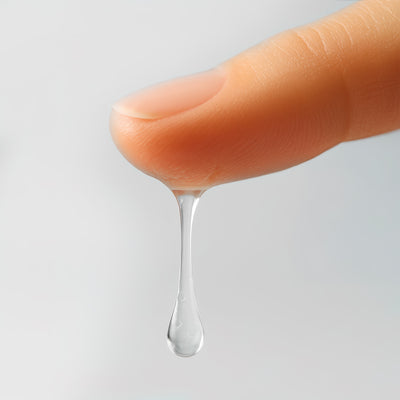 Fix Studios medical-grade ClarifyRx™ Pore Refining + Breakout Defense Serum dripping off a fingertip