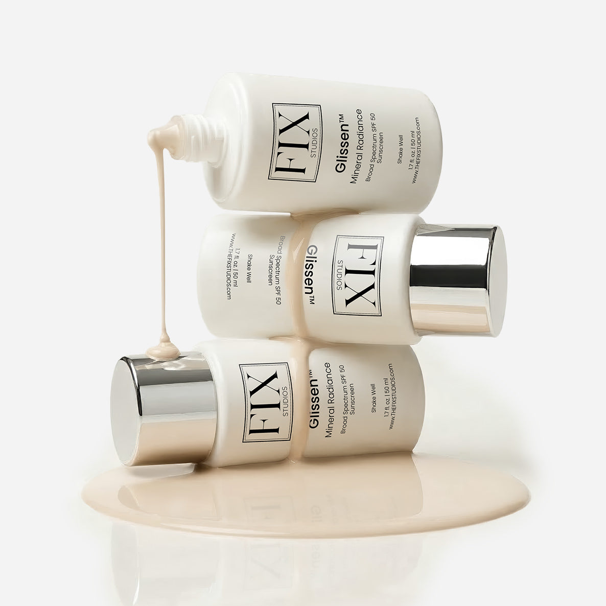 Fix Studios medical-grade Glissen™ Mineral Radiance Broad Spectrum SPF 50 Sunscreen
