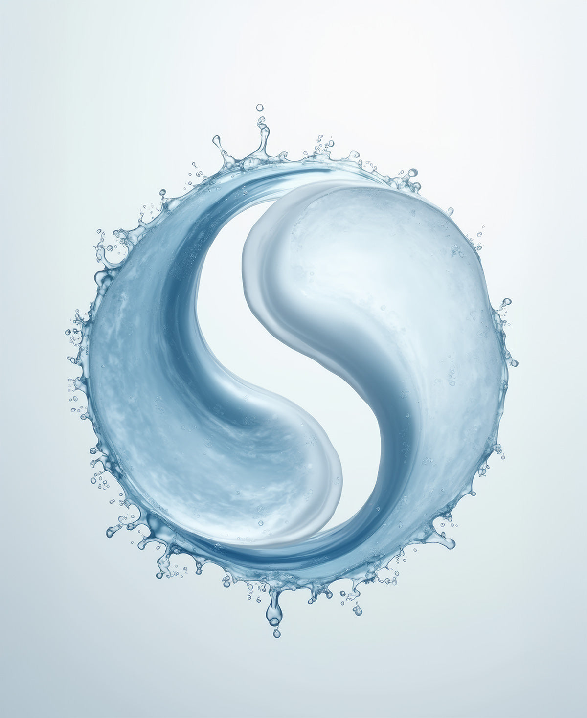 A yin yang of water represents Fix Studios medical-grade PorePerfect™ Dual-Action Detox Cleanser balanced hydration